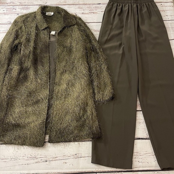 IC Collection By Connie 3 Pc Set Cardigan Sleeveless Top‎ Pants Small Women's - Picture 3 of 16